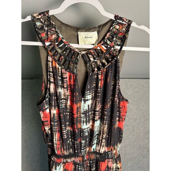 Elevenses Anthropologie‎ | XS | Abstract Wide Leg High Neck Jumpsuit retro mod - Picture 5 of 9